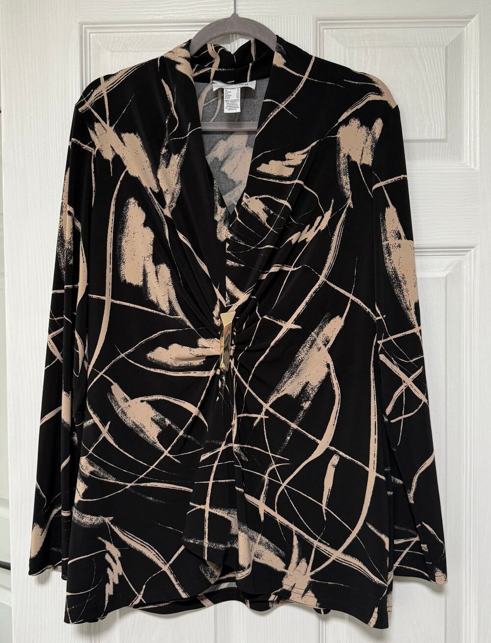 Joseph Ribkoff Women's Gathered Front Long Sleeve Top Size 14